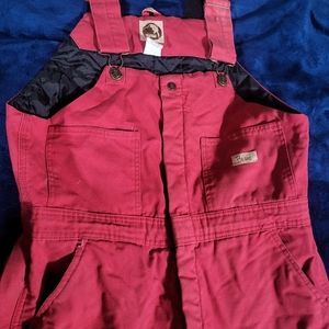 Berne quilted insulated overalls Women's Large  w zip up sides and zip pockets!